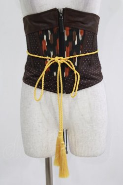 画像1: Qutie Frash / 矢絣コルセット  ブラウン H-26-03-03-023-QU-TO-KB-ZH