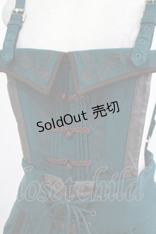 画像4: Ozz oneste / 鳳凰刺繍サロペット  グリーン H-26-03-04-1003-OO-PA-KB-ZH (4)