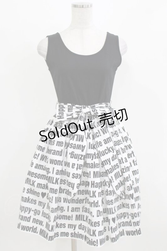 画像1: MILK / Messageキャミワンピース  ブラックプリント H-26-03-04-1031-ML-OP-KB-ZH (1)