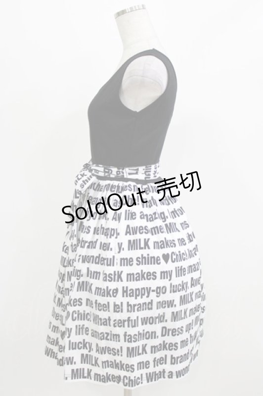 画像2: MILK / Messageキャミワンピース  ブラックプリント H-26-03-04-1031-ML-OP-KB-ZH (2)