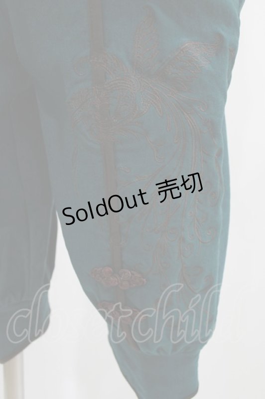 画像5: Ozz oneste / 鳳凰刺繍サロペット  グリーン H-26-03-04-1003-OO-PA-KB-ZH (5)