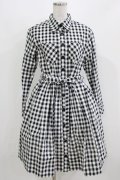 MILK / ギンガムロングワンピース  ブラック H-26-03-04-1033-ML-OP-KB-ZH