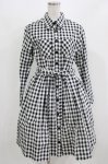 画像1: MILK / ギンガムロングワンピース  ブラック H-26-03-04-1033-ML-OP-KB-ZH (1)