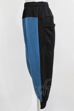 画像2: NieR Clothing / 配色切替サルエル  黒×青 H-26-03-04-1004-PU-PA-KB-ZH