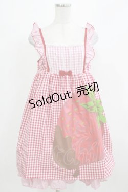 画像1: Emily Temple cute / メルティショコラストロベリーフリルキャミワンピース  赤 H-26-03-04-1054-ET-OP-KB-ZH