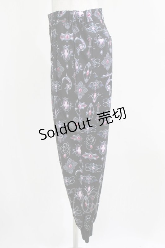 画像2: Drug Honey / アンティークブローチ柄パンツ  黒 H-26-03-04-1006-PU-PA-KB-ZH (2)