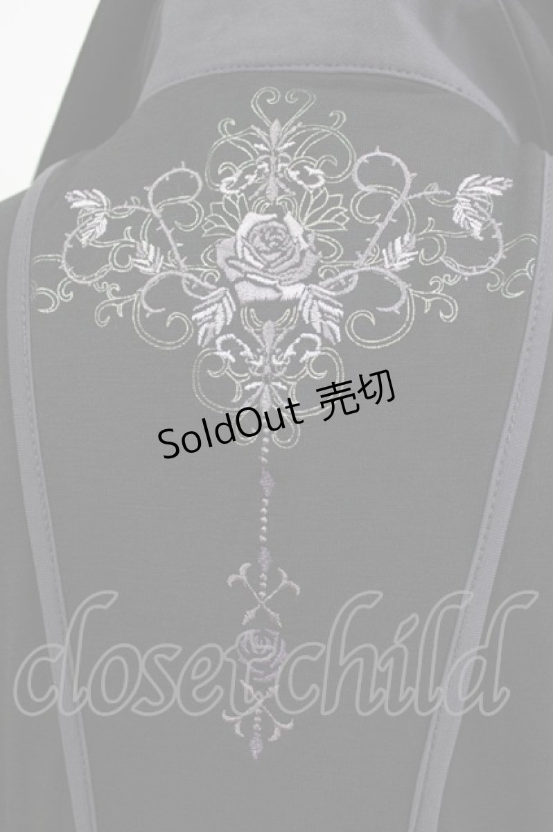 画像4: Ozz oneste / 薔薇刺繍レイヤードワンピース  黒×紫 H-26-03-04-1058-OO-OP-KB-ZH (4)