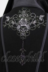 画像4: Ozz oneste / 薔薇刺繍レイヤードワンピース  黒×紫 H-26-03-04-1058-OO-OP-KB-ZH (4)