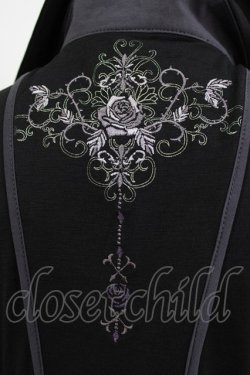 画像4: Ozz oneste / 薔薇刺繍レイヤードワンピース  黒×紫 H-26-03-04-1058-OO-OP-KB-ZH