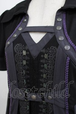 画像5: Ozz oneste / 薔薇刺繍レイヤードワンピース  黒×紫 H-26-03-04-1058-OO-OP-KB-ZH