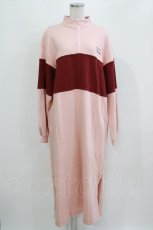 画像1: Candy Stripper / BRAVE DINOSAUR SWEATワンピース 2(M) PINK×BORDEAUX H-26-03-04-1062-PU-OP-KB-ZT470 (1)