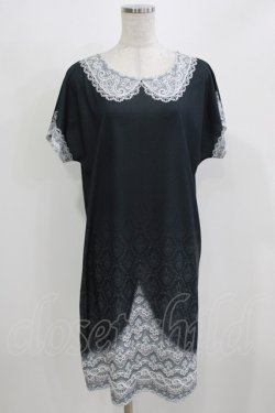 画像1: abilletage / トロンプルイユTシャツワンピース（レースセーラー）  ブラック H-26-03-04-1065-GO-OP-KB-ZH