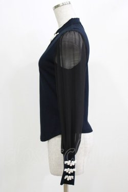 画像2: abilletage / チャイナカットソー  ネイビー H-26-03-04-1076-GO-TO-KB-ZH