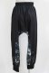 画像3: NieR Clothing / ブロッキングサルエルパンツ  黒×和柄九尾水色 H-26-03-04-1008-PU-PA-KB-ZH (3)