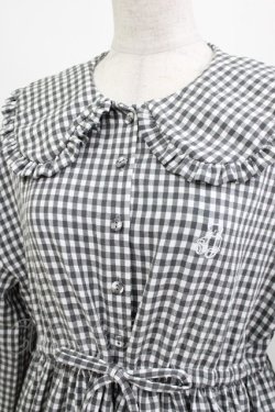 画像4: merry jenny / bear刺繍チェックワンピース  グレー H-26-03-04-1017-LO-OP-KB-ZH