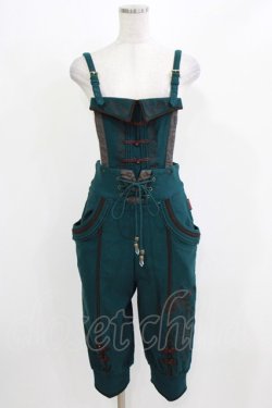 画像1: Ozz oneste / 鳳凰刺繍サロペット  グリーン H-26-03-04-1003-OO-PA-KB-ZH