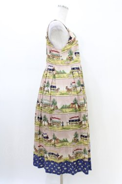 画像3: Jane Marple / Board gameストラップドレス  ピンク×ライトネイビー H-26-03-05-028-JM-OP-KB-ZH