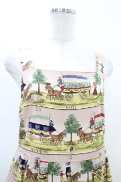 画像4: Jane Marple / Board gameストラップドレス  ピンク×ライトネイビー H-26-03-05-028-JM-OP-KB-ZH