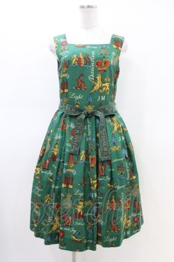 画像1: Jane Marple / Joyful crestのスクエアドレス  グリーン H-26-03-05-030-JM-OP-KB-ZH