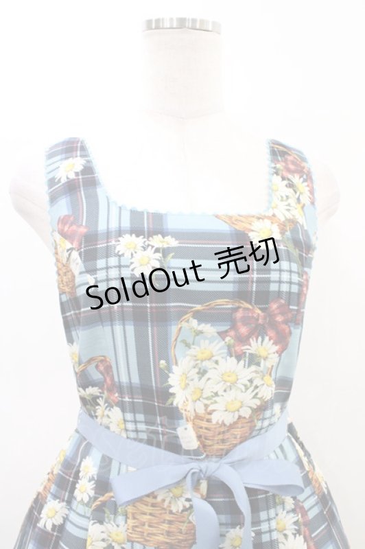 画像4: Emily Temple cute / マーガレットタータンノースリーブワンピース  サックス H-26-03-05-032-ET-OP-KB-ZH (4)