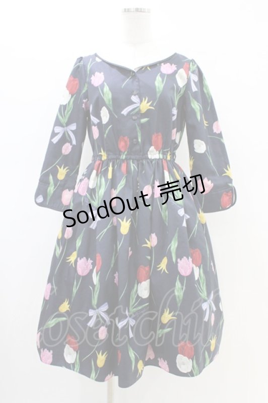 画像1: Emily Temple cute / Tulipワンピース  ネイビー H-26-03-05-034-ET-OP-KB-ZH (1)