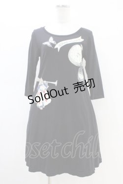 画像1: Emily Temple cute / ワンダーランドカットソーワンピース  クロ H-26-03-05-038-ET-OP-KB-ZH