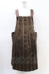 画像1: Jane Marple Dans Le Salon / Old England stripe painter's dress M ブラウン H-26-03-05-040-JM-OP-KB-ZT134 (1)