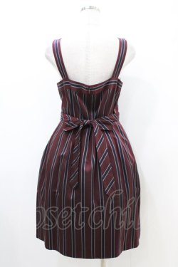 画像2: Jane Marple / レジメンタルストライプジャンパースカート  ボルドー H-26-03-05-042-JM-OP-KB-ZH