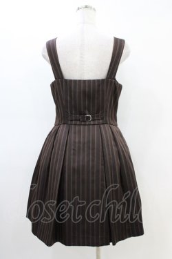 画像2: Jane Marple / ダブルボタンレジメンタルジャンパースカート  茶 H-26-03-05-043-JM-OP-KB-ZH