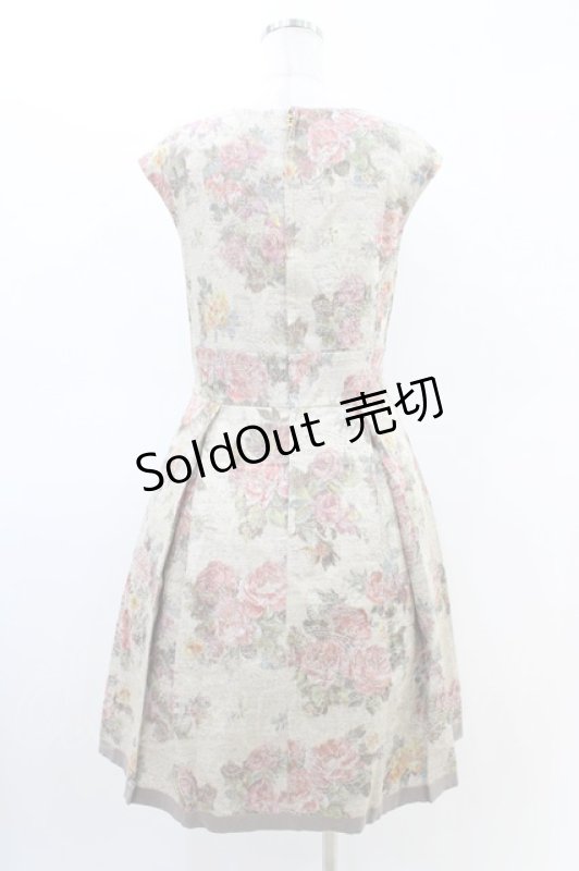 画像2: Jane Marple Dans Le Salon / フラワーブーケリネンドレス  ベージュ H-26-03-05-044-JM-OP-KB-ZH (2)