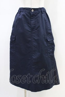 画像1: Jane Marple Dans Le Salon / Denim＆nylon twill flight skirt  indigo×navy H-26-03-05-048-JM-SK-KB-ZH