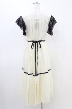 画像2: EXCENTRIQUE / 黒レース袖のタブリエ  エクリュ H-26-03-05-050-EL-OP-KB-ZH