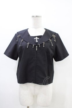 画像1: BLOOD SUPPLY（海外ブランド） / Key JK Sailorブラウス L ブラック H-26-03-05-051-GO-BL-KB-ZH