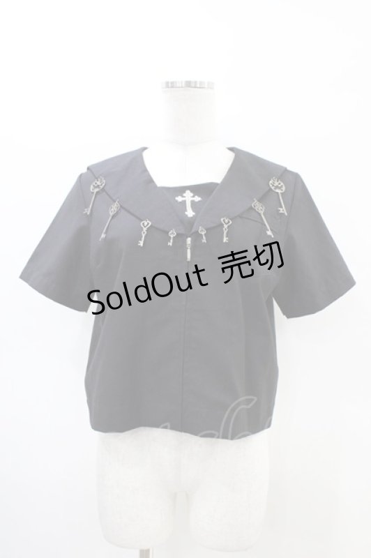 画像1: BLOOD SUPPLY（海外ブランド） / Key JK Sailorブラウス L ブラック H-26-03-05-051-GO-BL-KB-ZH (1)