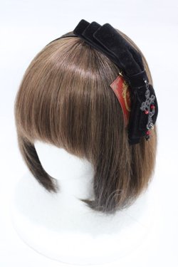 画像1: MorunxMuunaStoik / ベルベットおリボンカチューシャ  黒 H-26-03-05-008-EL-AC-KB-ZH