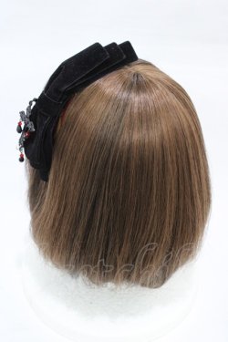 画像2: MorunxMuunaStoik / ベルベットおリボンカチューシャ  黒 H-26-03-05-008-EL-AC-KB-ZH