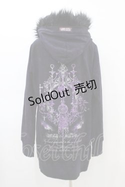 画像2: SEX POT ReVeNGe / ファーフードロングパーカー  パープル H-26-03-05-055-SP-TO-KB-ZH