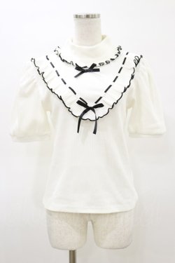 画像1: MA*RS / Vフリルトップス Free オフ/ブラック H-26-03-05-1041-EL-TO-NS-ZH