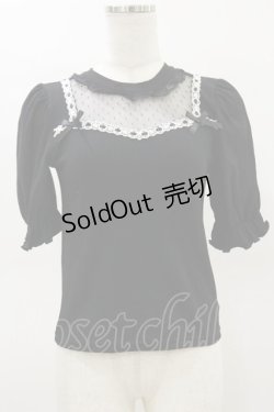 画像1: Ank Rouge / チュール切り替えテレコ M ブラック H-26-03-05-1043-CA-TO-NS-ZH