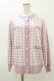 画像1: majoretty / 千鳥格子ニットカーディガン L ピンク H-26-03-05-1046-GO-TO-NS-ZH (1)