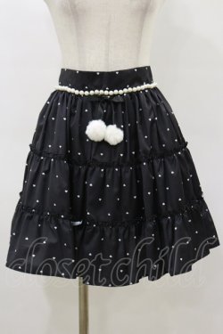 画像1: Ank Rouge / ぽんぽんリボンハートdotスカート M ブラック H-26-03-05-1056-CA-SK-NS-ZH