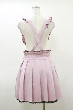 画像2: DearMyLove / サス付フリルレースアッププリーツスカート LL ピンク H-26-03-05-1060-EL-SK-NS-ZH