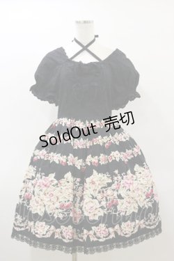 画像1: BABY,THE STARS SHINE BRIGHT / クロスローズプリントワンピース(難有) Free ブラック H-26-03-05-1066-BA-OP-NS-ZH