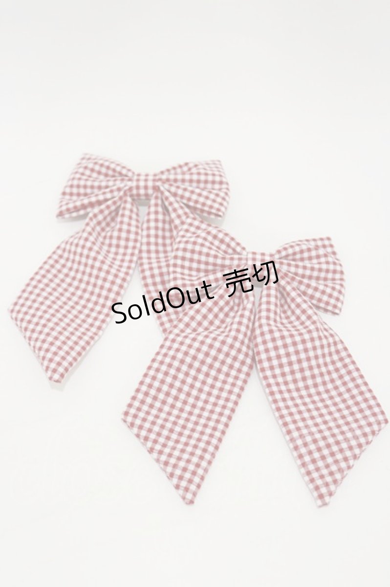 画像1: m petit by misako / AMチェック2Pクリップ  レッド H-26-03-05-1007-LO-AC-NS-ZH (1)