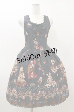 画像1: ALICE and the PIRATES / いばらうさぎのペイサージュ柄ジャンパースカートII型セット Free ブラック H-26-03-05-1070-PA-OP-NS-ZH