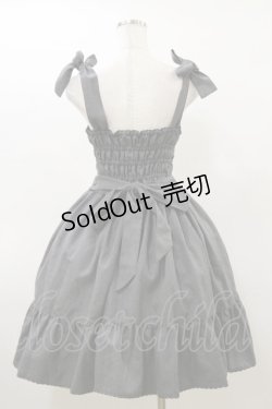 画像2: metamorphose / 肩リボンストライプジャンパースカート Free グレー H-26-03-05-1074-ME-OP-NS-ZH