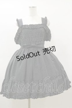 画像1: metamorphose / 水玉シャーリングジャンパースカート(難有) Free ブラック H-26-03-05-1075-ME-OP-NS-ZH