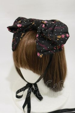 画像1: metamorphose / プリンセスクラウンブーケリボンヘッドドレス  ブラック/ピンク H-26-03-05-1015-ME-AC-NS-ZH