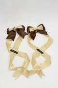 LOTUS ribbon / ツインリボンバレッタ  ブラウン H-26-03-05-1017-EL-AC-NS-ZH