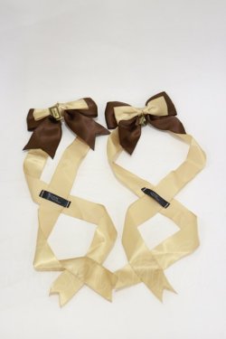 画像1: LOTUS ribbon / ツインリボンバレッタ  ブラウン H-26-03-05-1017-EL-AC-NS-ZH